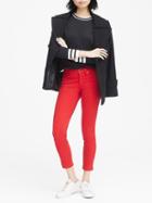 Banana Republic Womens Skinny Stretch Cotton-blend Sateen Jean Ultra Red Size 26