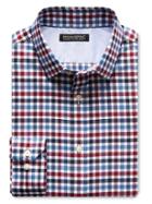 Banana Republic Mens Tailored Slim Fit Non Iron Red Gingham Shirt Size L Tall - Fire Red