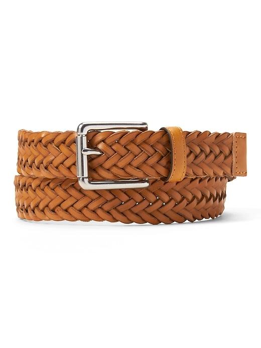 Banana Republic Braided Leather Roller Buckle Belt