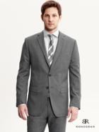 Banana Republic Tailored Fit Grey Italian Wool Two Button Suit Blazer - Grey