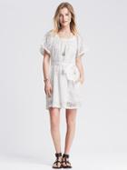 Banana Republic Womens White Lace Off The Shoulder Dress Size L Petite - White