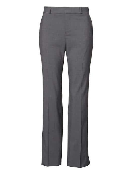 Banana Republic Womens Ryan Fit Luxe Twill Vented Tuxedo Pant - Dark Gray