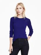 Banana Republic Womens Extra Fine Merino Wool Crew Pullover Size L - Royal Blue