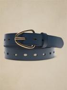 Leather V-buckle Belt