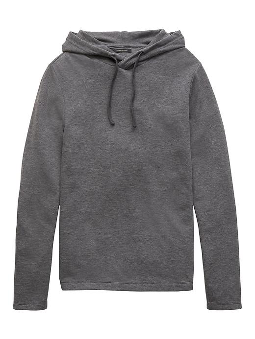 Banana Republic Mens Stretch Cotton-modal Lightweight Hoodie Charcoal Size Xxl