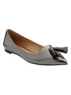 Banana Republic Womens Anika Italian Leather Flat Size 10 - Gunmetal