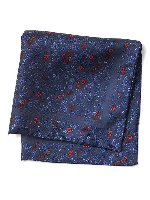 Banana Republic Floral Silk Pocket Square - Navy