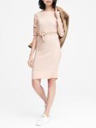 Banana Republic Womens Wool-cashmere Blend Ribbed Sweater Dress Pink Blush Size L
