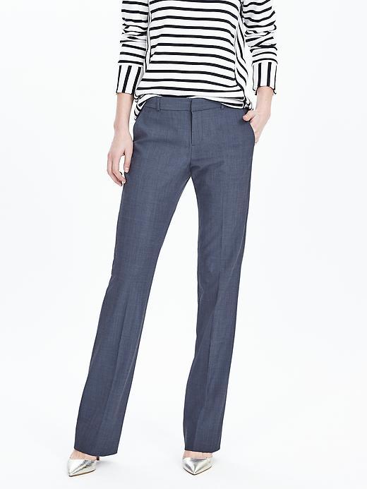 Banana Republic Logan Fit Chambray Lightweight Wool Trouser Size 0 Petite - Chambray