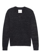 Banana Republic Mens Heritage Heathered Italian Cotton Blend V-neck Sweater Basic Blue Size Xs