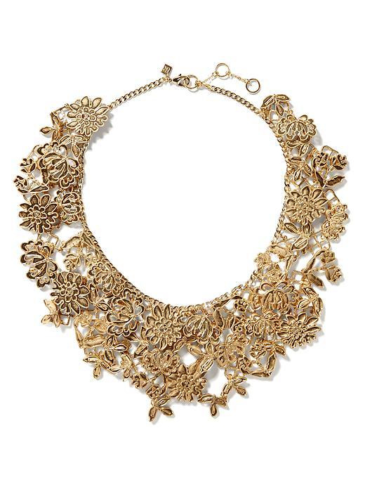Banana Republic Lace Focal Necklace Size One Size - Gold