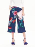 Banana Republic Womens Watercolor Floral Gaucho Pant Size 0 Regular - Silky Floral Cool