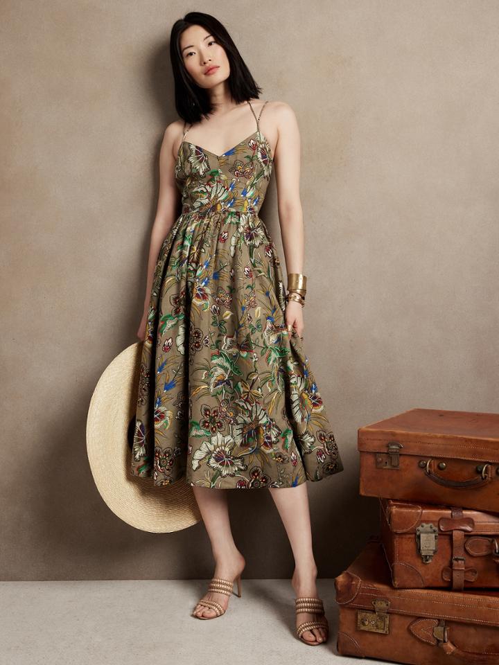 Petite Linen Midi Dress