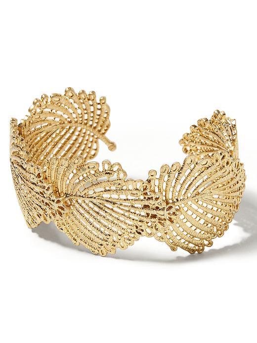 Banana Republic Jeweled Leaf Cuff Size One Size - Gold