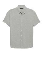 Banana Republic Mens Grant Slim-fit Stretch Cotton-linen Knit Shirt Flight Jacket Size Xl