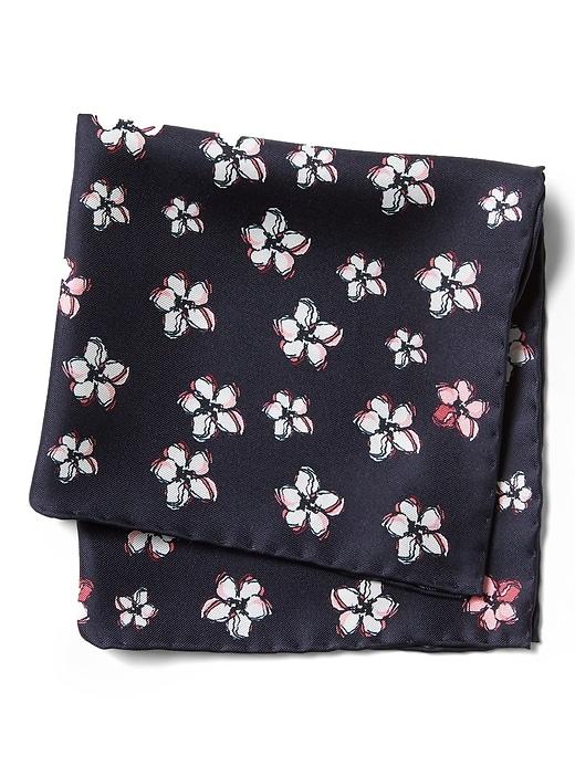 Banana Republic Mens Hook & Albert   Floral Print Pocket Square Navy Size One Size