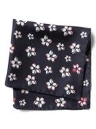 Banana Republic Mens Hook & Albert   Floral Print Pocket Square Navy Size One Size
