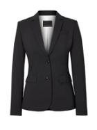 Banana Republic Womens Long And Lean-fit Lightweight Wool Blazer Black Size 14