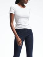 Banana Republic Womens Essential Short Sleeve Crew - White