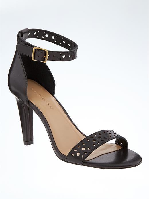 Banana Republic Laser Cut High Heel Sandal - Black