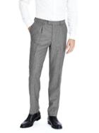 Banana Republic Mens Slim Grey Wool Herringbone Suit Trouser - Gray Texture