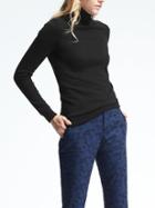 Banana Republic Womens Semi Fitted Turtle Neck Sweater - Black