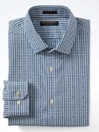 Banana Republic Mens Camden Fit Non Iron Dot Check Shirt - Light Blue