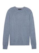Banana Republic Mens Heathered Cotton Crew-neck Sweater Wedgewood Size L