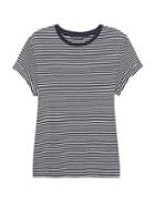 Banana Republic Womens Supima Cotton Stripe Boyfriend T-shirt Navy Size L