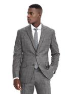 Banana Republic Mens Standard Grey Plaid Wool Suit Jacket Size 36 Regular - Gray Texture