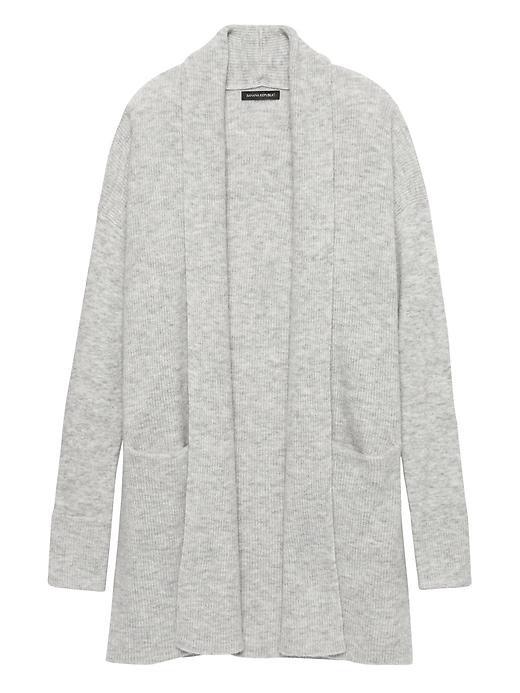 Banana Republic Womens Aire Long Cardigan Sweater Heather Light Gray Size S