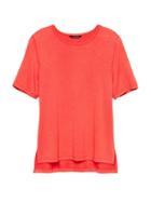Banana Republic Womens Luxespun Boyfriend T-shirt With Side Slits Coral Glory Size Xs