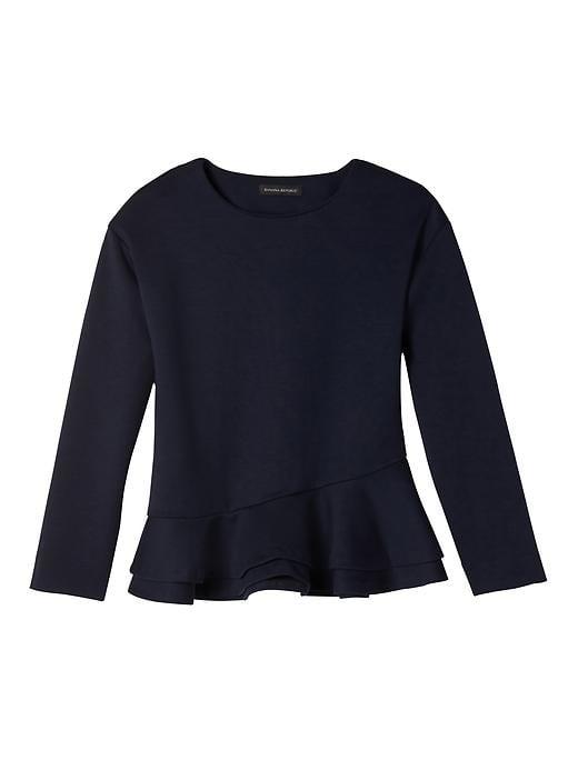 Banana Republic Double Peplum Couture Sweatshirt - Navy