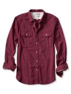 Banana Republic Mens Heritage Herringbone Flannel Utility Shirt Size L Tall - Red