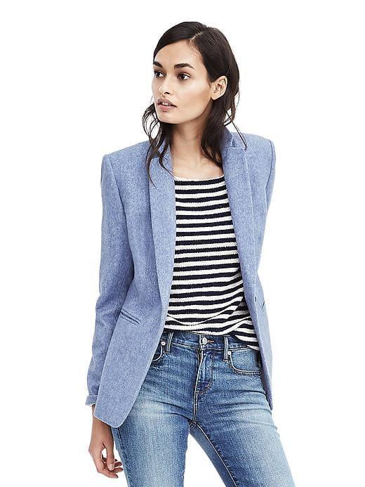 Banana Republic One Button Blazer - Light Blue