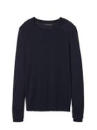 Banana Republic Womens Machine-washable Merino Double-cuff Crew Navy Size S