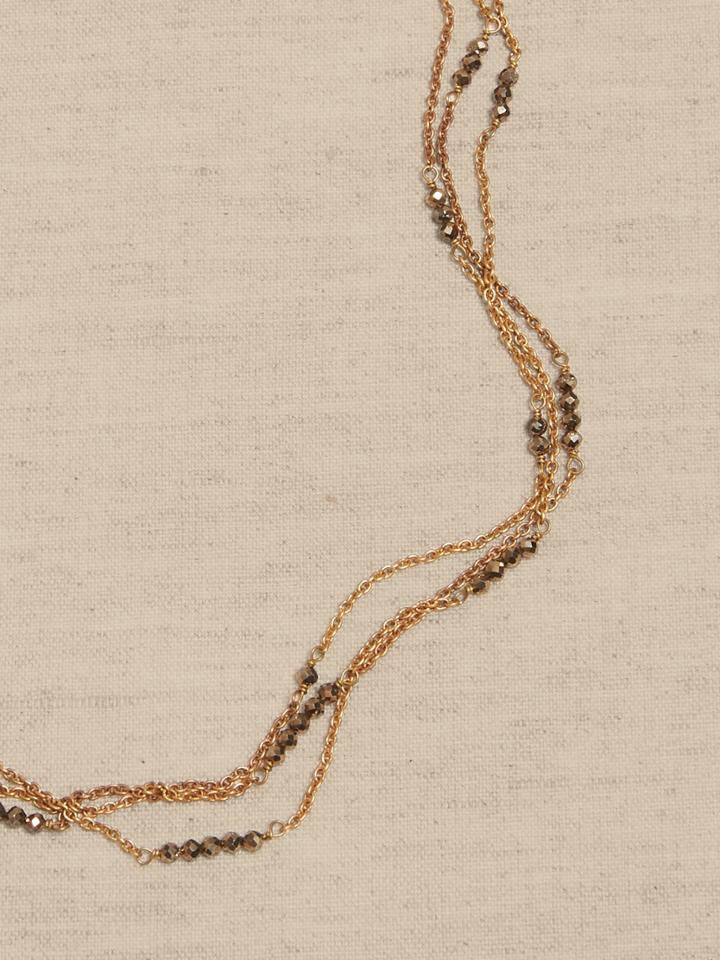 Triple Strand Gemstone Necklace | Aureus + Argent