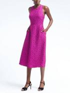 Banana Republic Womens Floral Knit Fit And Flare Dress - Bright Magenta