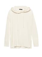 Banana Republic Womens Italian Merino-blend Sweater Hoodie Ivory Size Xs