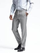 Banana Republic Mens Slim Non Iron Gray Cotton Pant - Black/white