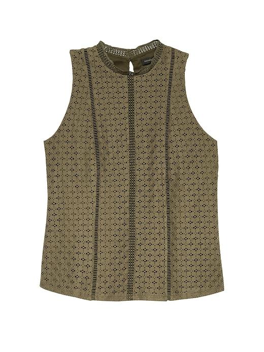 Banana Republic Womens Paneled Lace Shell Tuscany Green Size Xxl
