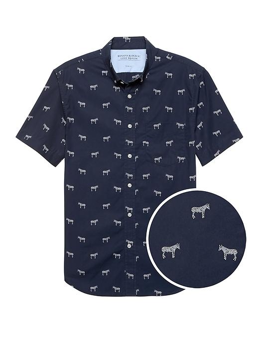 Banana Republic Slim-fit Luxe Poplin Print Shirt