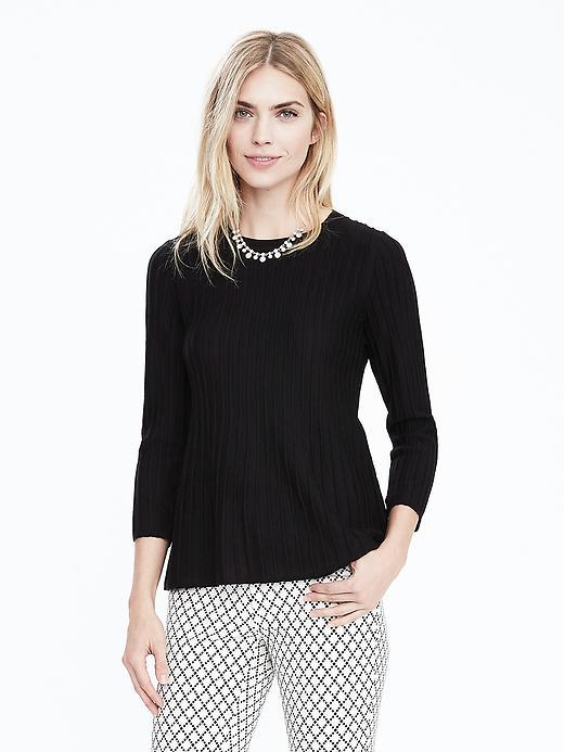 Banana Republic Womens Extra Fine Merino Wool Trapeze Pullover Size M - Black