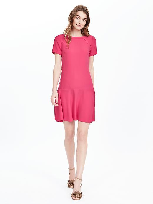 Banana Republic Womens Flounce Dress Size 0 Petite - Kismet Pink