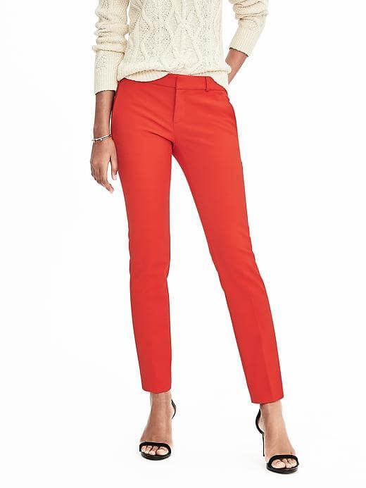 Banana Republic Womens Ryan Fit Stretch Pant - Warm Orange