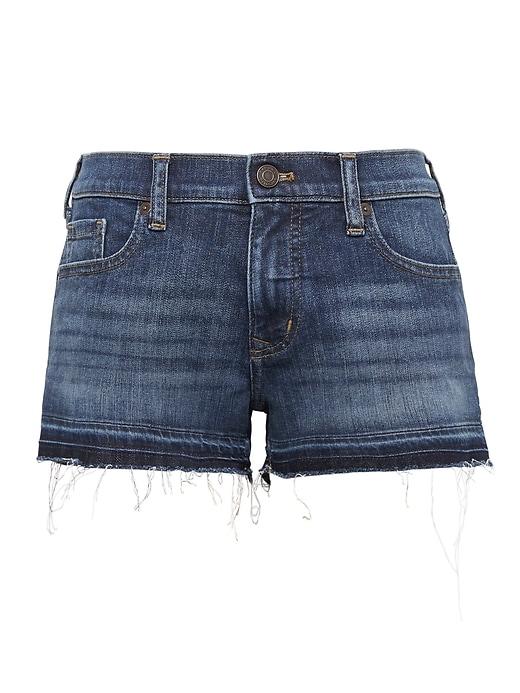 Banana Republic Womens Raw-hem Medium Wash 3 Denim Short Dark Indigo Size 2