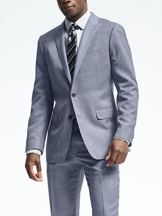 Banana Republic Mens Standard Fit Wool Blazer - Light Blue