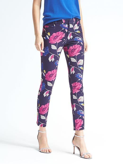Banana Republic Sloan Fit Floral Pant - Navy Floral