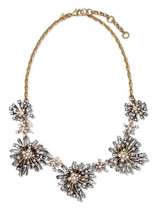 Banana Republic Crystal Starburst Necklace - Clear Crystal