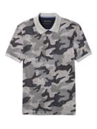 Banana Republic Mens Slim Pique Camo Print Polo - Gray Texture
